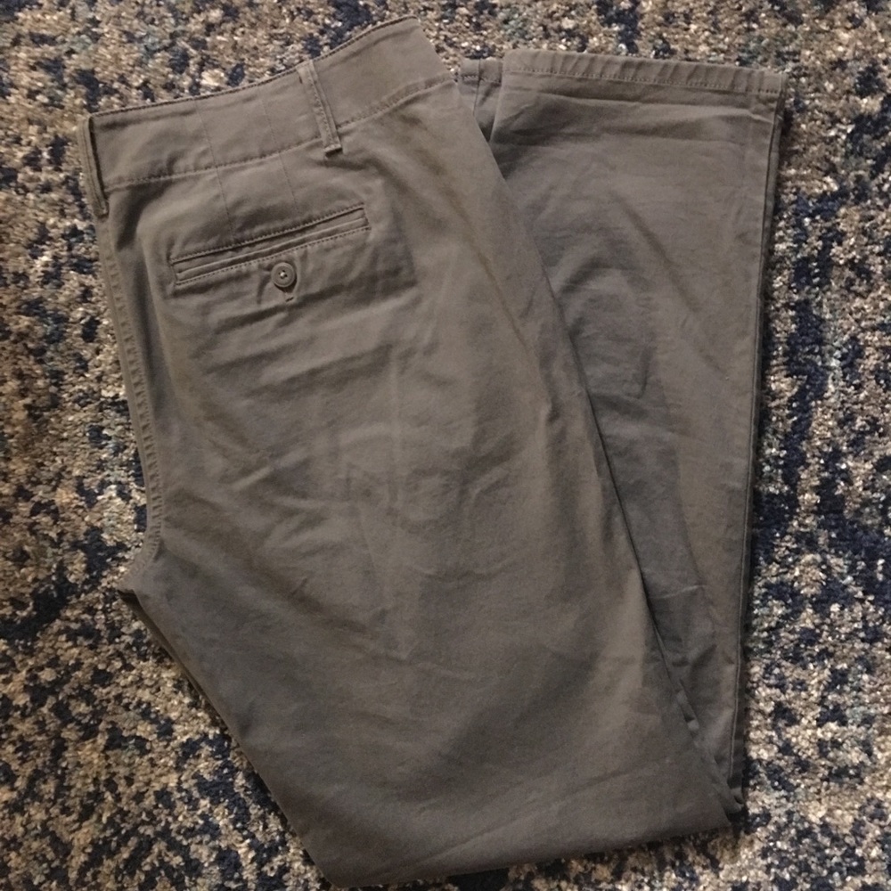Loft gray straight leg work pants